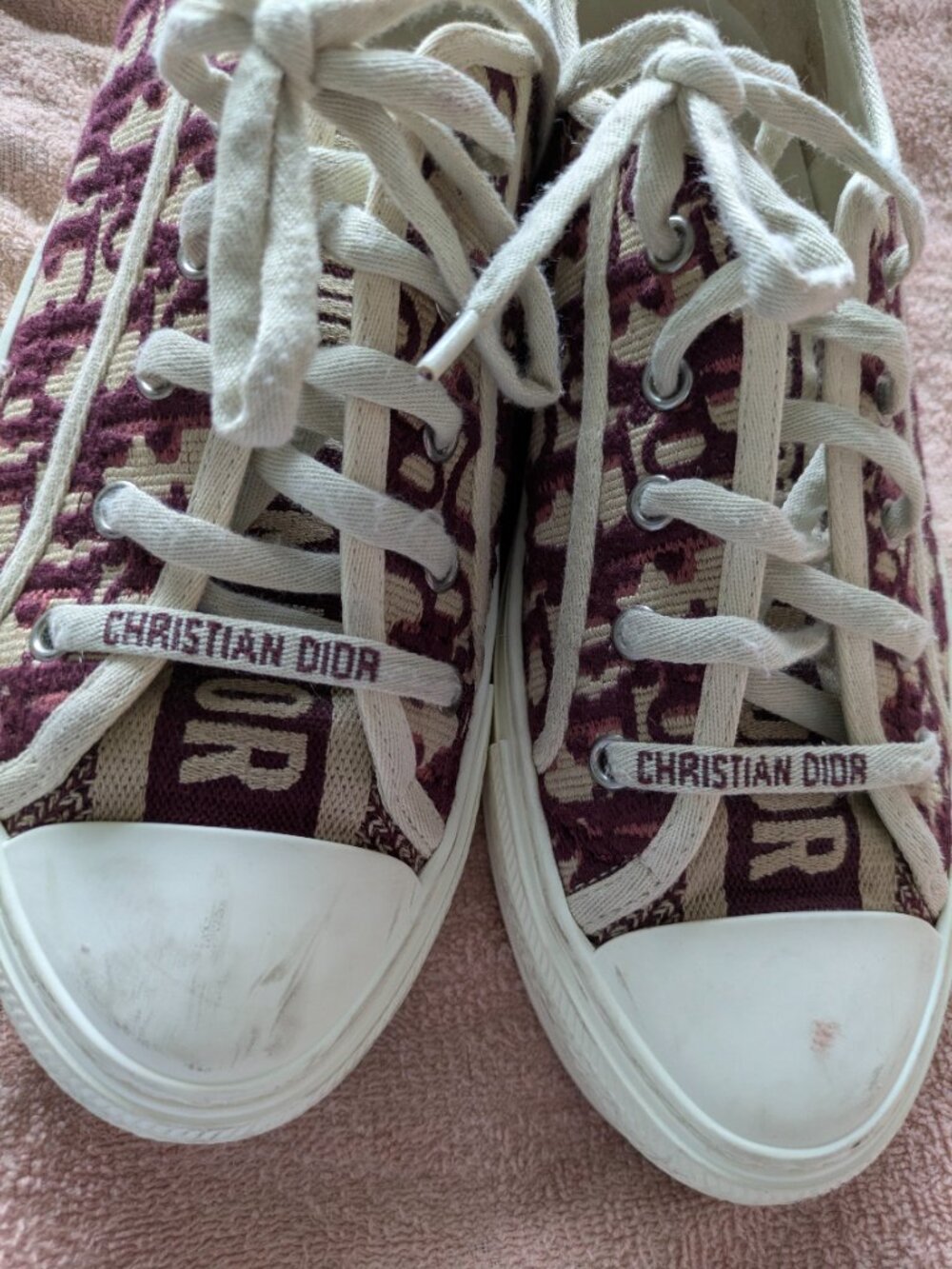 Christian Dior Women's Walk'N'Dior Sneakers PURPLE Oblique SIZE 10.5